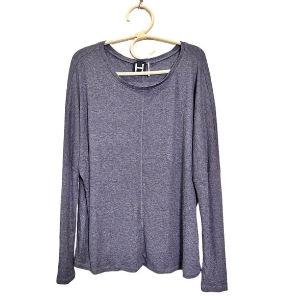 H by Bordeaux Women’s Light Crewneck Ribbed Gray Athleisure Medium NEW - Picture 1 of 11